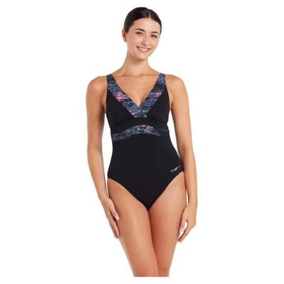 Zoggs Women's Dusk Graffix Square Back One Piece Swimsuit