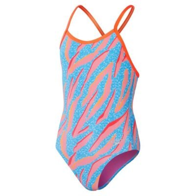 Speedo Girl's Allover Digital Vback One Piece