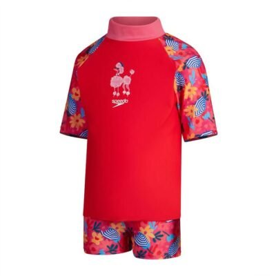 Speedo Toddler Digital S/S Rash Top Set Girls
