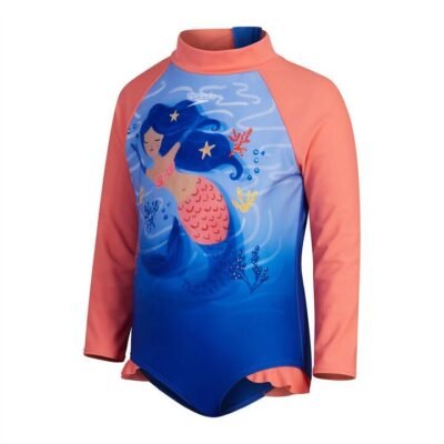 Speedo Toddler Digital L/S Frill Swimsuit Girls