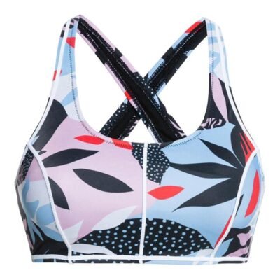 Roxy Fitness Printed Strappy Sports Bra Bikini Top Professional Swimwear Roxy Fitness Printed Strappy Sports Bra Bikini Top